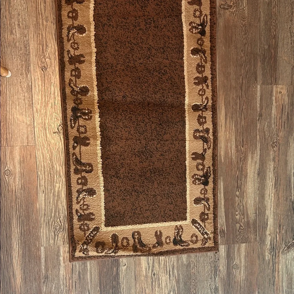 Western Themed cowboy Boot Brown & Tan Decorative Area Rug Runner 2 x 7